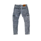 Men's Slim fit Utility Patchwork Cargo Denim Jeans - bamn.