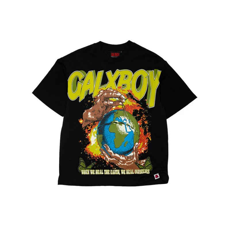 GALXBOY WORLD PEACE 2.0 T-SHIRT 'BLACK' - bamn.