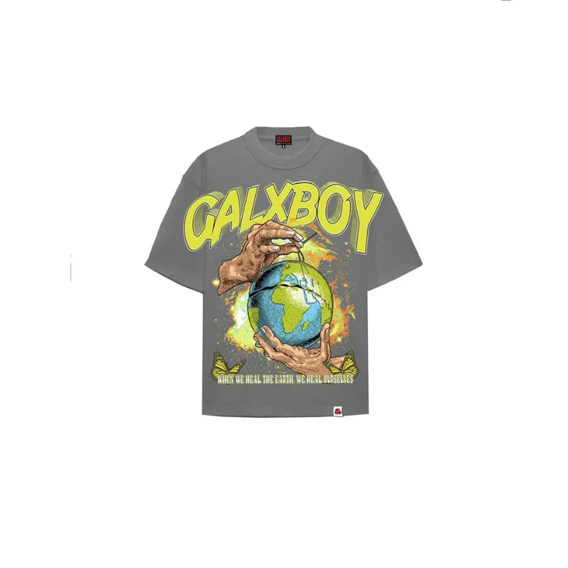 GALXBOY WORLD PEACE 2.0 T-SHIRT 'GREY' - bamn.
