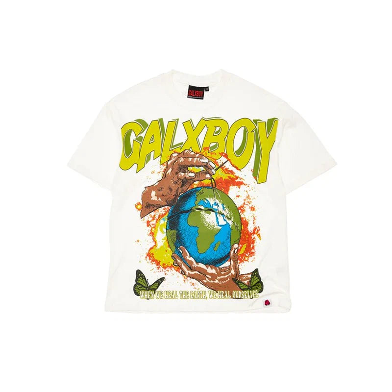 GALXBOY WORLD PEACE 2.0 T-SHIRT 'White' - bamn.